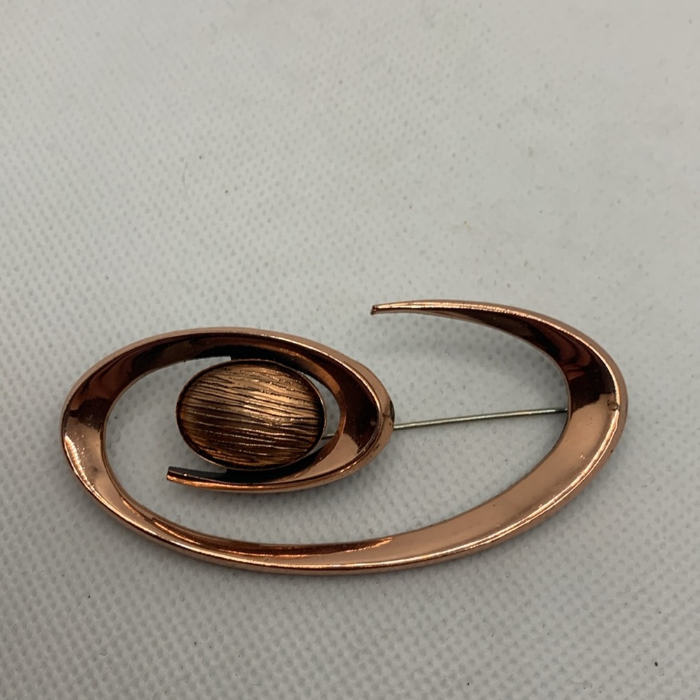 Renoir of California Copper Brooch and Earring set Geometric Abstract - Picture 3 of 5